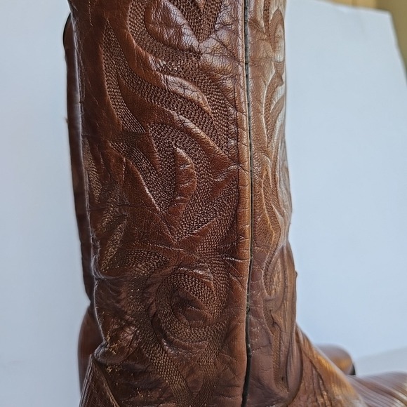 Vintage Dan Post‎ Men's TEJU Lizard Cowboy Boots Brown Size 7.5 D -  1706 - Picture 3 of 16
